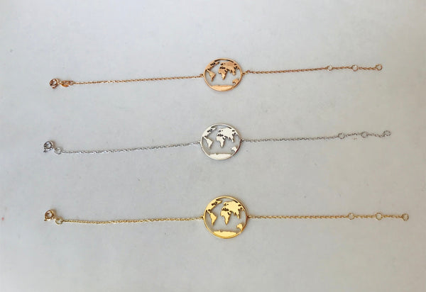 Globe World map bracelet