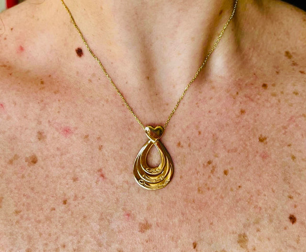 Personalized Heart Layered Teardrop Necklace