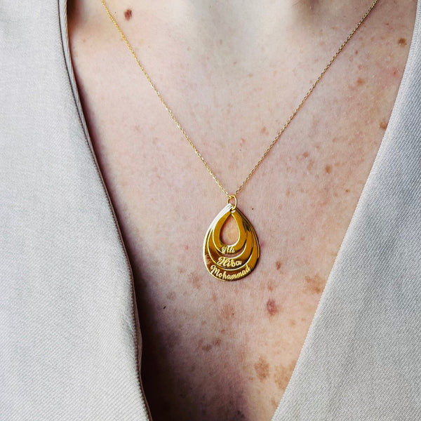 Personalized Layered Teardrop Necklace