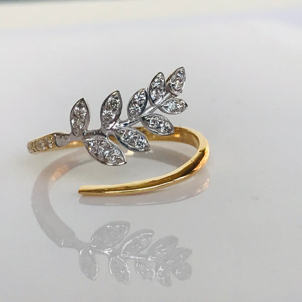 Diamond Leaf Ring