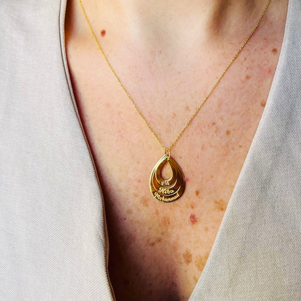 Personalized Layered Teardrop Necklace