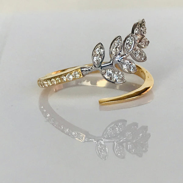 Diamond Leaf Ring