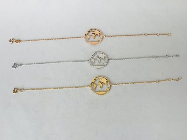 Globe World map bracelet