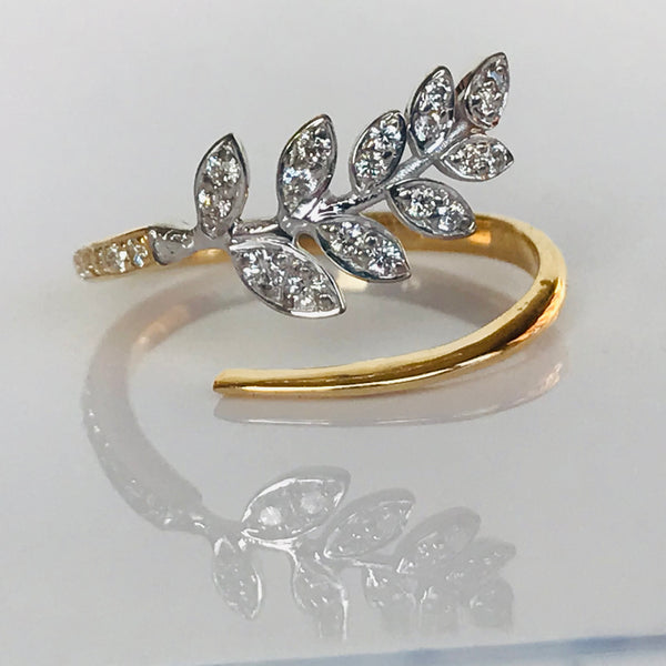 Diamond Leaf Ring
