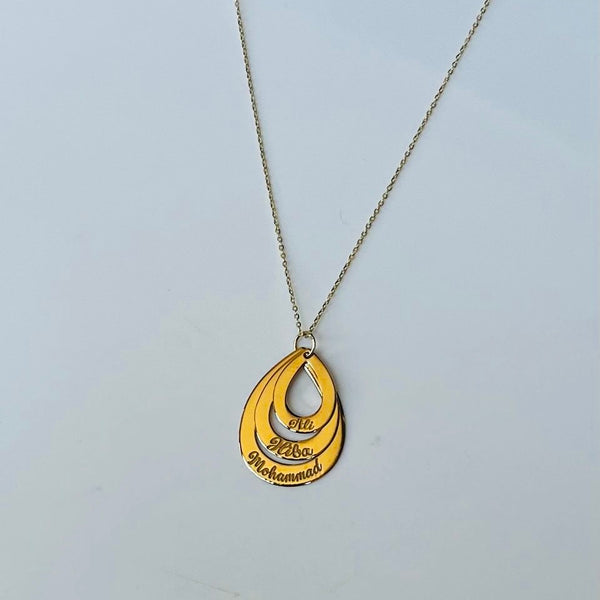 Personalized Layered Teardrop Necklace