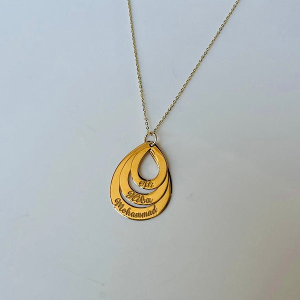 Personalized Layered Teardrop Necklace