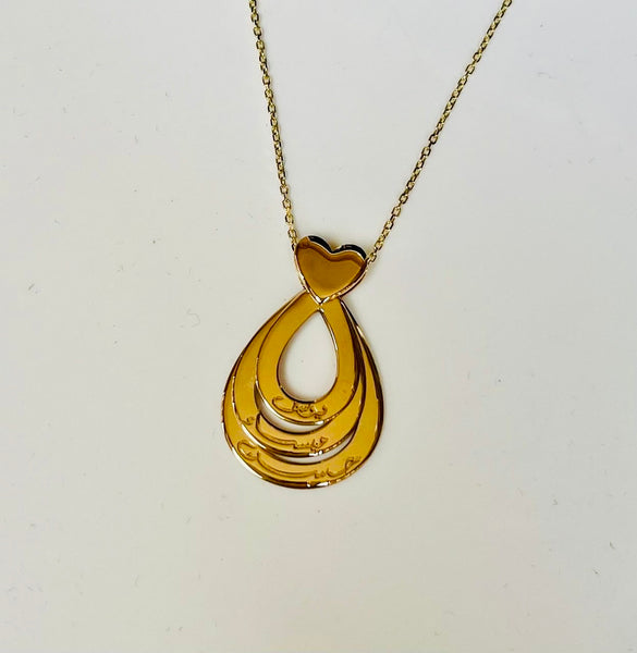 Personalized Heart Layered Teardrop Necklace