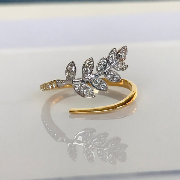 Diamond Leaf Ring