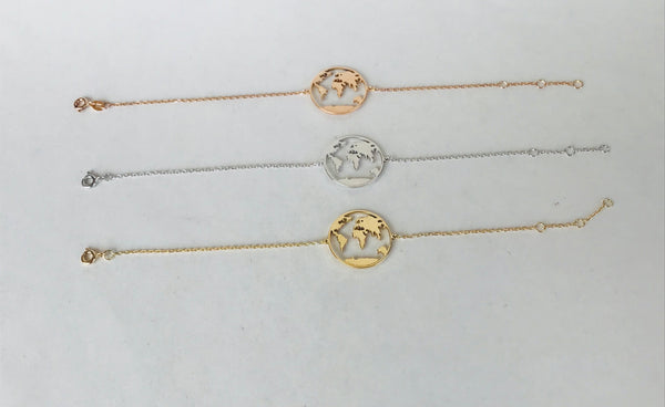 Globe World map bracelet