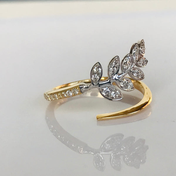 Diamond Leaf Ring