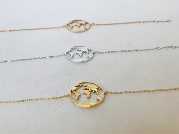 Globe World map bracelet