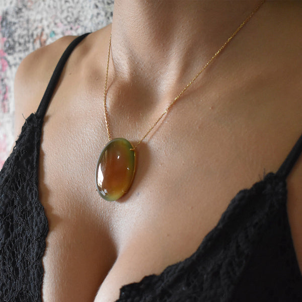 Oval moonstone necklace