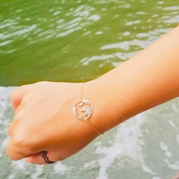 Globe World map bracelet