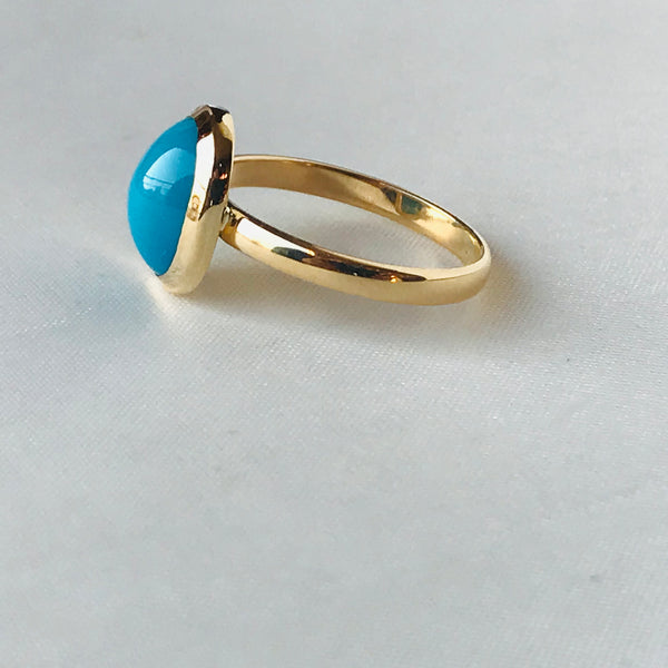 Ring with turquoise stone.   ( Fairouz )