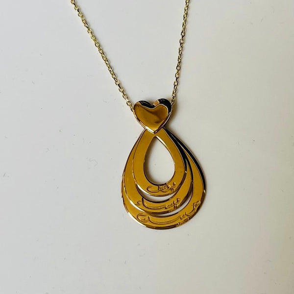 Personalized Heart Layered Teardrop Necklace
