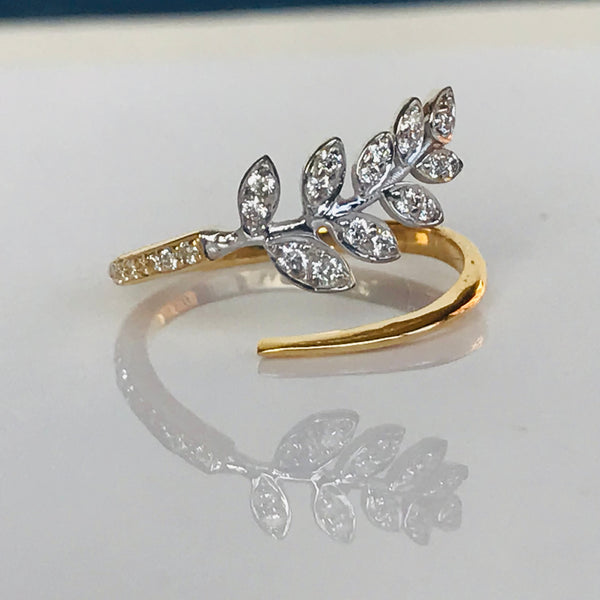 Diamond Leaf Ring