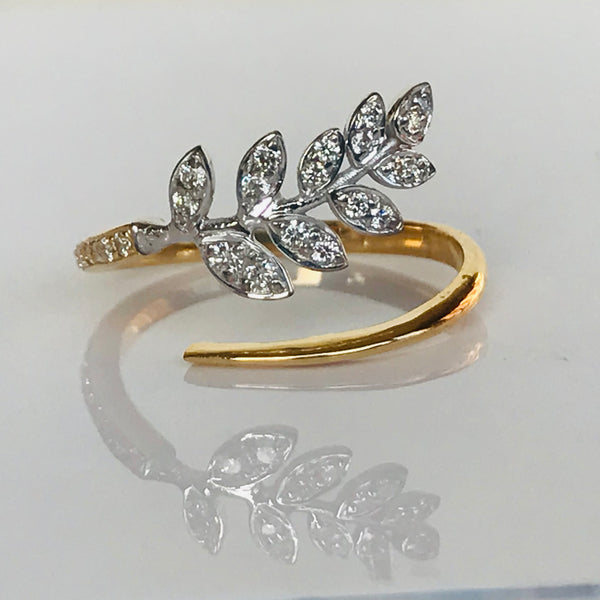 Diamond Leaf Ring