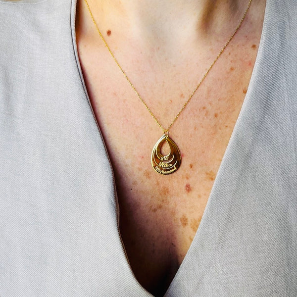 Personalized Layered Teardrop Necklace