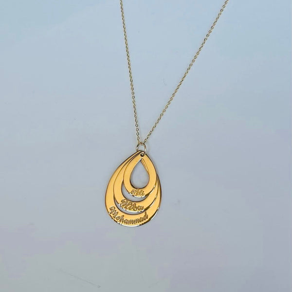 Personalized Layered Teardrop Necklace