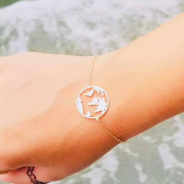 Globe World map bracelet