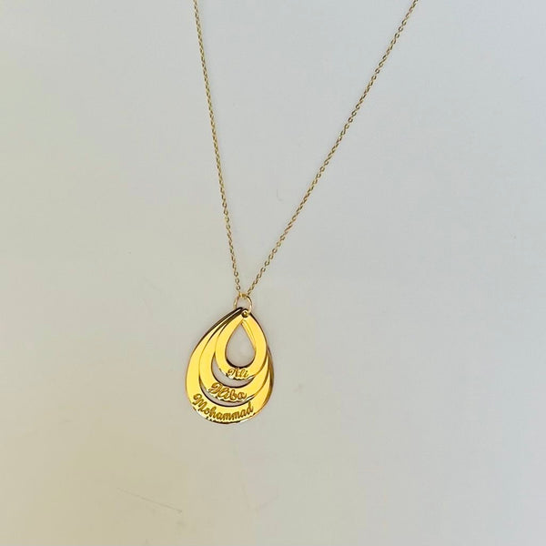 Personalized Layered Teardrop Necklace