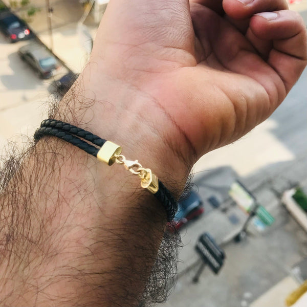 Cross leather bracelet