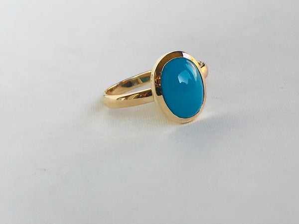 Ring with turquoise stone.   ( Fairouz )