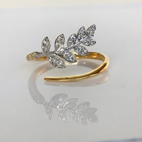 Diamond Leaf Ring