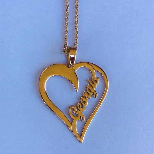 Personalised heart name pendant