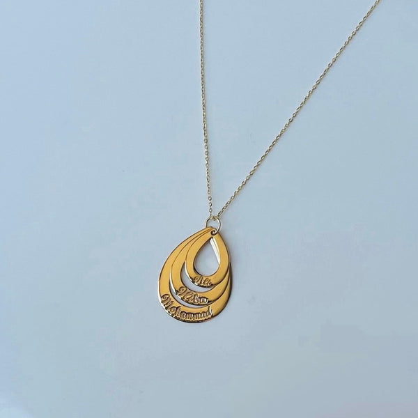 Personalized Layered Teardrop Necklace