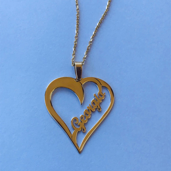 Personalised heart name pendant