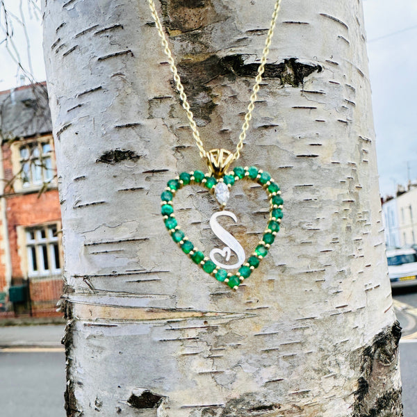 Emerald Heart with initials