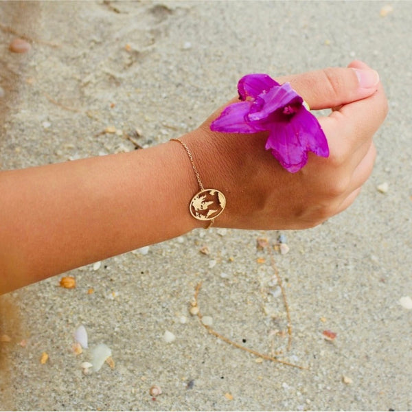 Globe World map bracelet