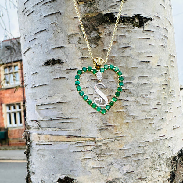 Emerald Heart with initials