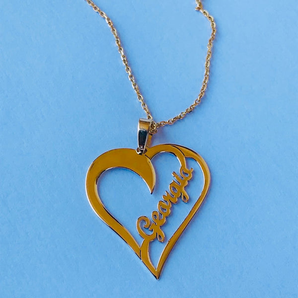 Personalised heart name pendant
