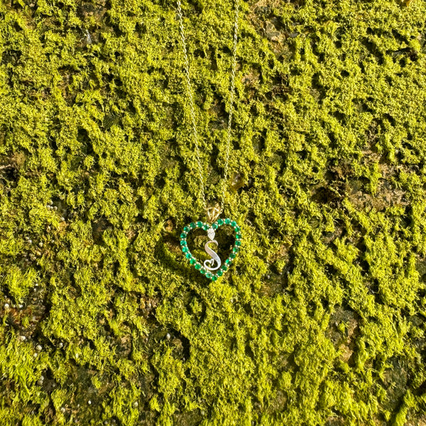 Emerald Heart with initials