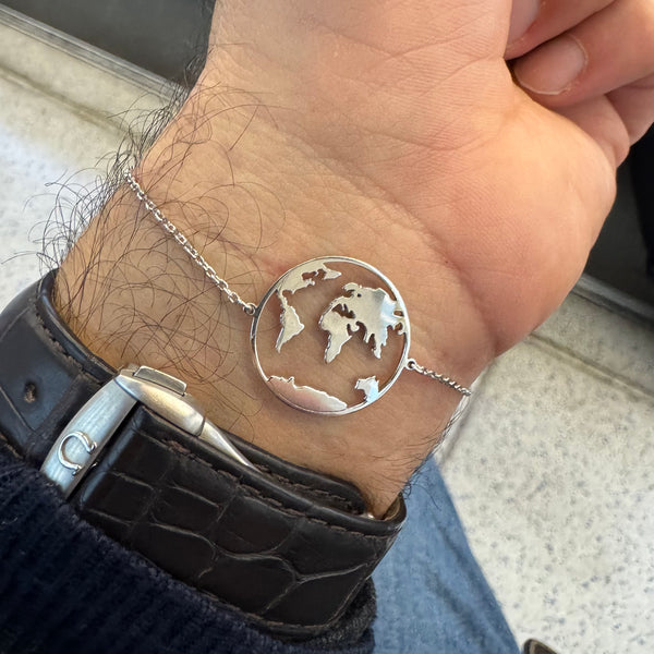 Globe World map bracelet