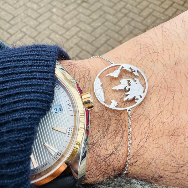 Globe World map bracelet
