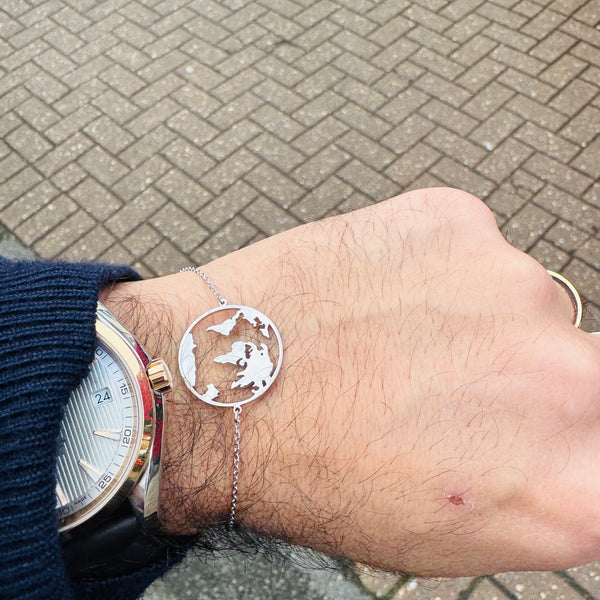 Globe World map bracelet