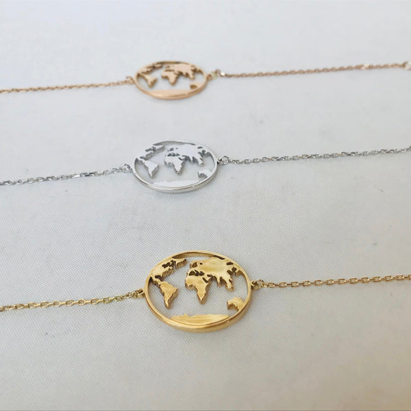 Globe World map bracelet