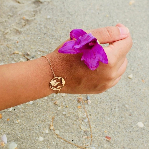 Globe World map bracelet
