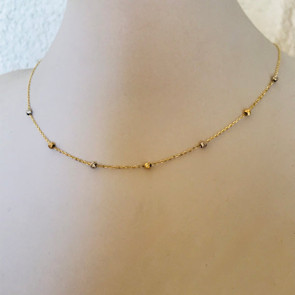 7 Gold bead necklace