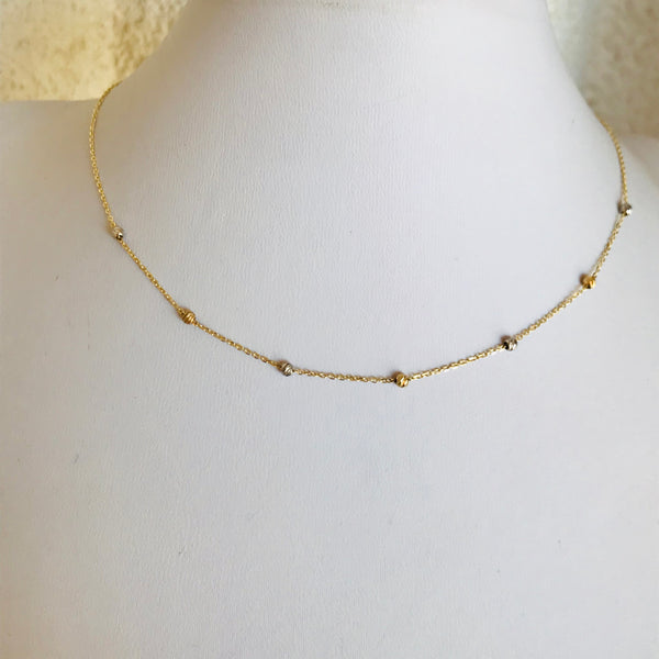 7 Gold bead necklace
