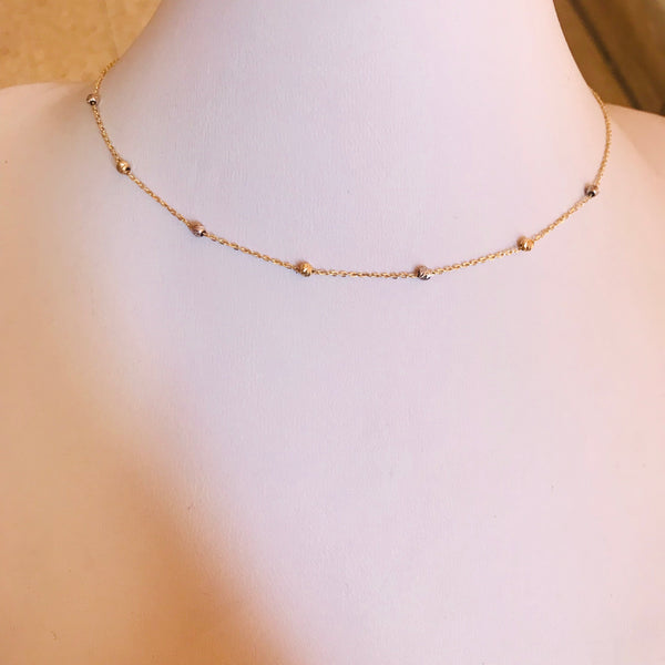7 Gold bead necklace