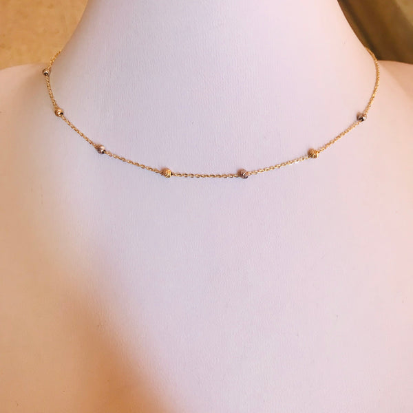 7 Gold bead necklace