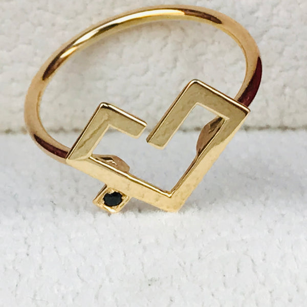 Heart Shaped Arabic Calligraphy Ring حب