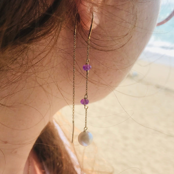 Violet Pearl Earrings