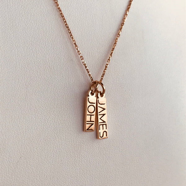 Neckalces with names bars