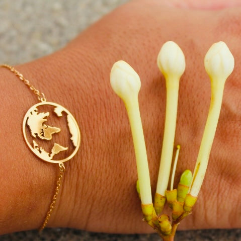 Globe World map bracelet