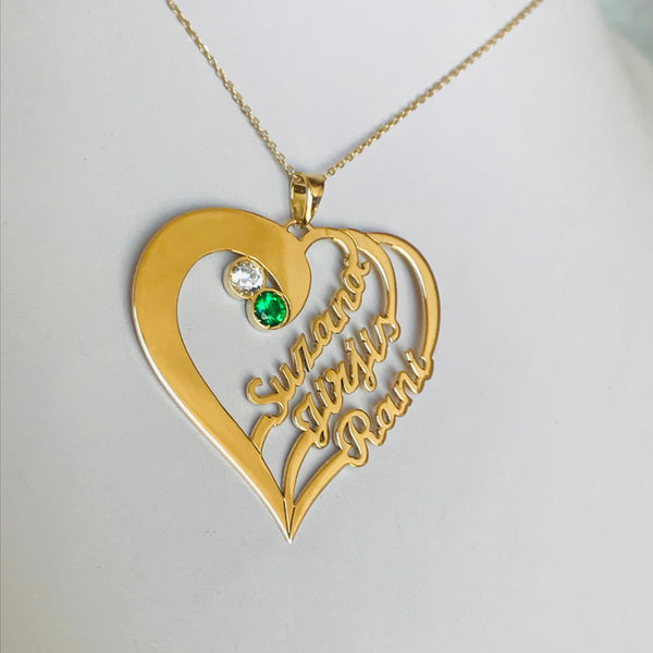 Personalised heart with 3 names